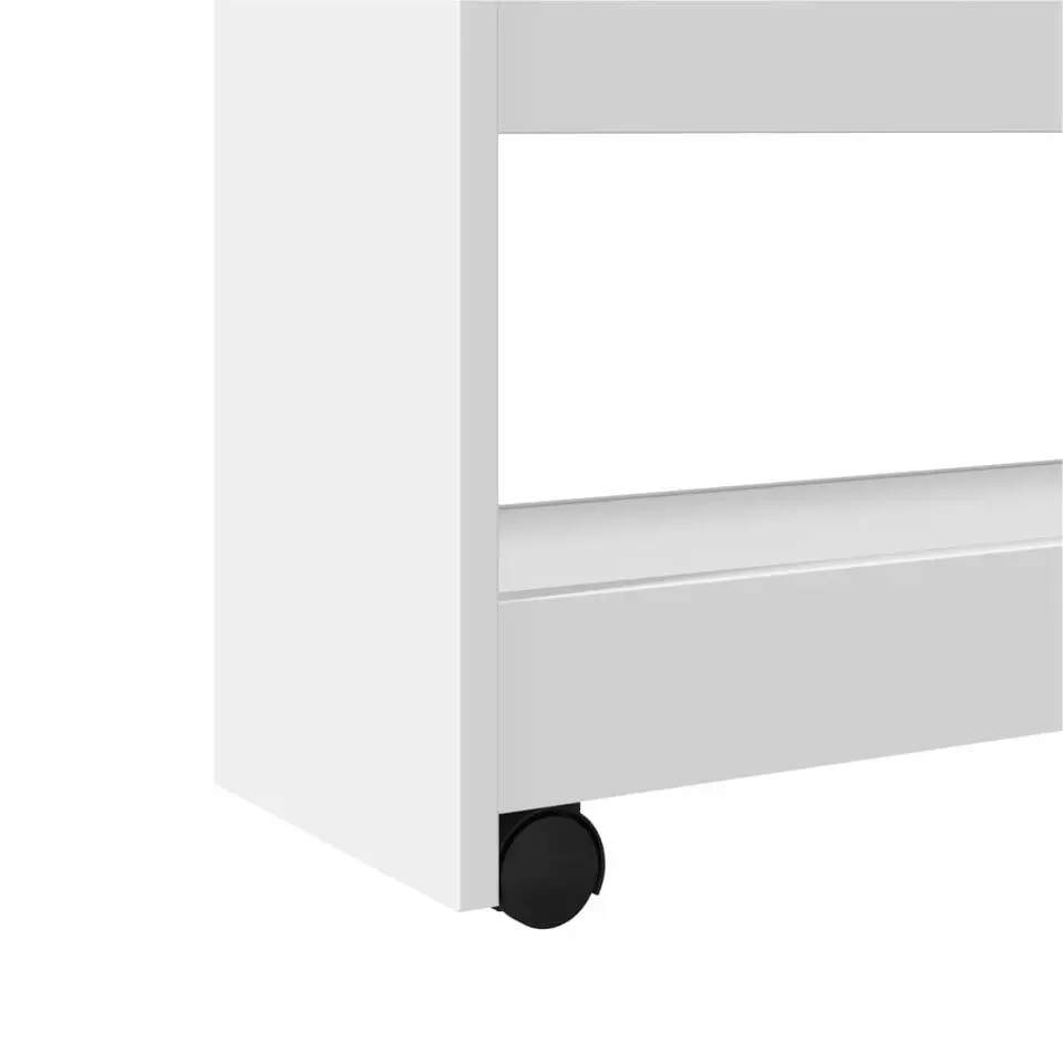 vidaXL - Opbergtrolley - Wit - Bewerkt hout
