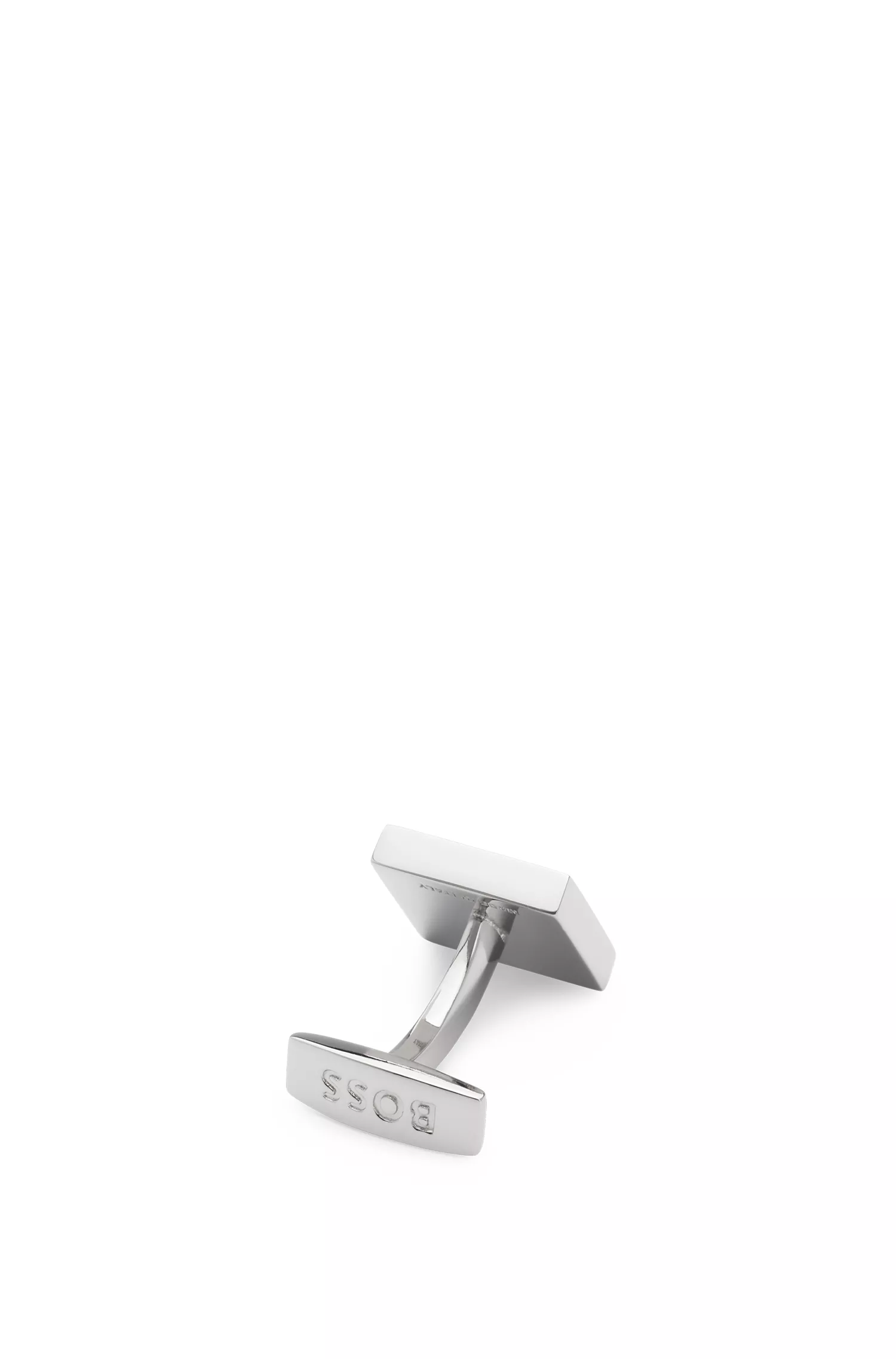 Abotoaduras BOSS Black-Square em latão com inserção de monograma