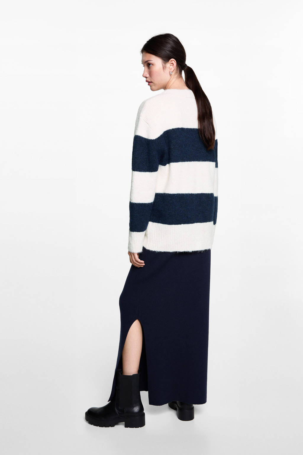 MANGO TEEN gestreept vest marine/ecru