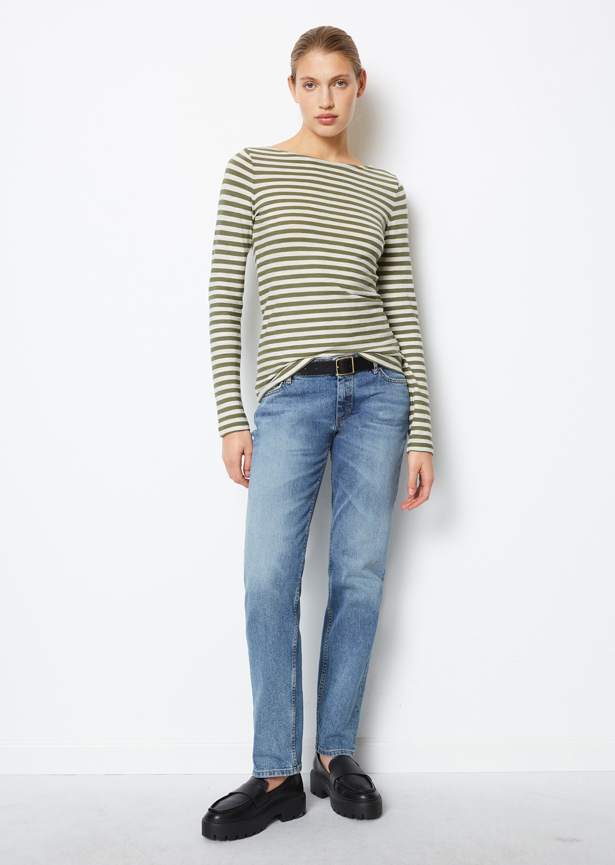 Ringel-Longsleeve regularaus Slubjersey
