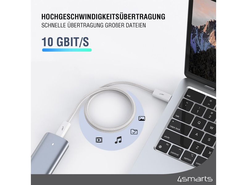 4smarts USB 3.1-Kabel PremiumCord 240W USB C - USB C 1.5 m USB-C Kabel PremiumCord 240W 1.5m weiss, Case Friendly