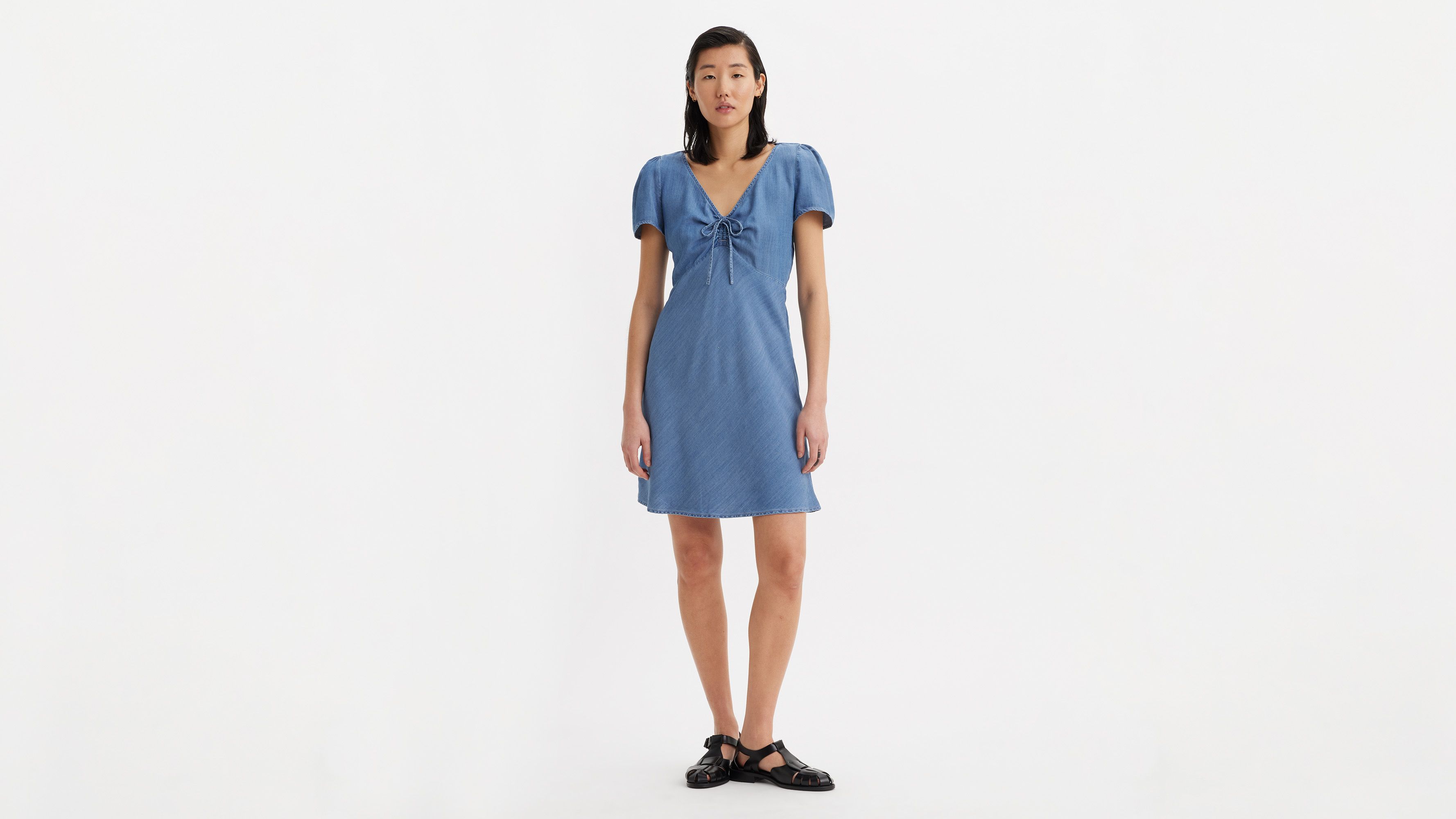 Robe courte manche courte Lightweight Delray - New News - Bleu