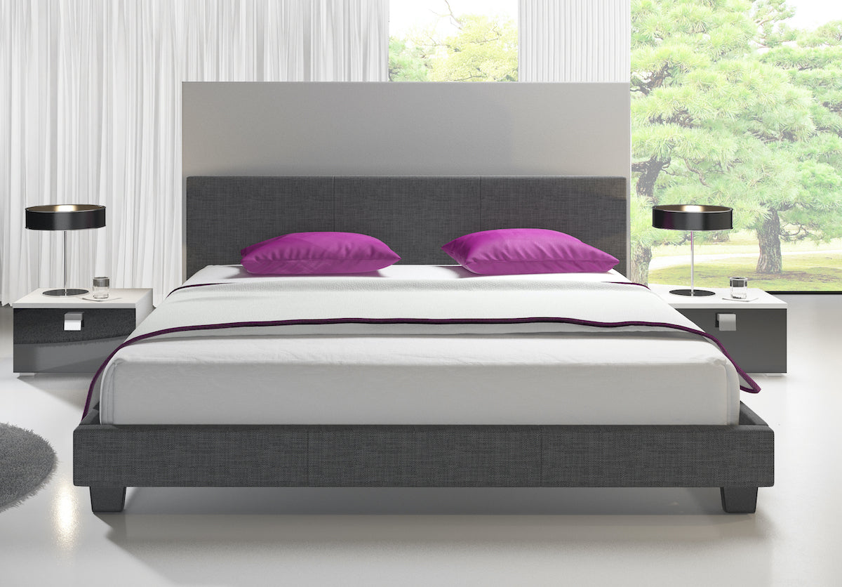 George - Tweepersoonsbed - Stof grijs - 160x200 cm