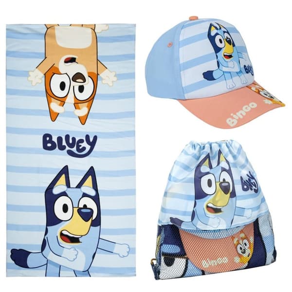 Bluey Keps, Handduk & Gympapåse för Barn - 3-delar