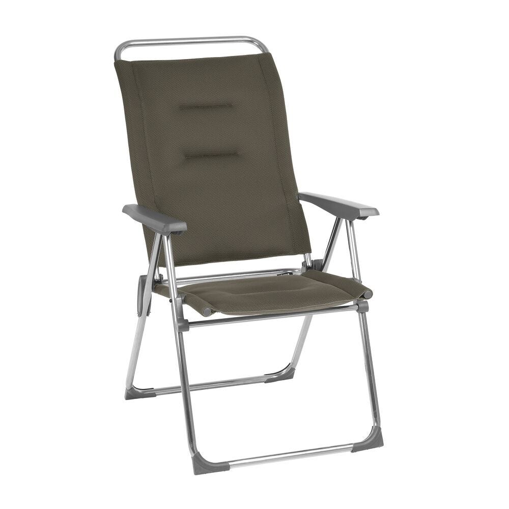Gepolsterter Mehrpositions-Campingsessel Alu Cham AirComfort® Braun Taupe