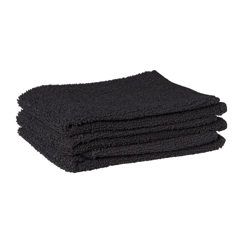 Microvezeldoekjes zwart - set van 3 - 32x36 cm