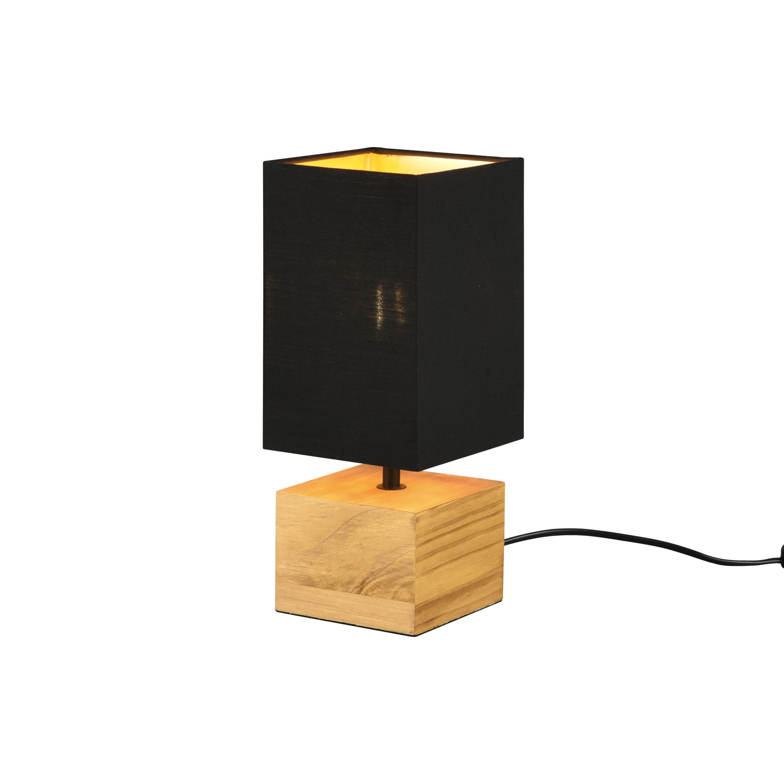 Tischleuchte - schwarz - Holz - 30 cm