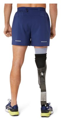 Short 2-en-1 Asics Road 5in Bleu Homme