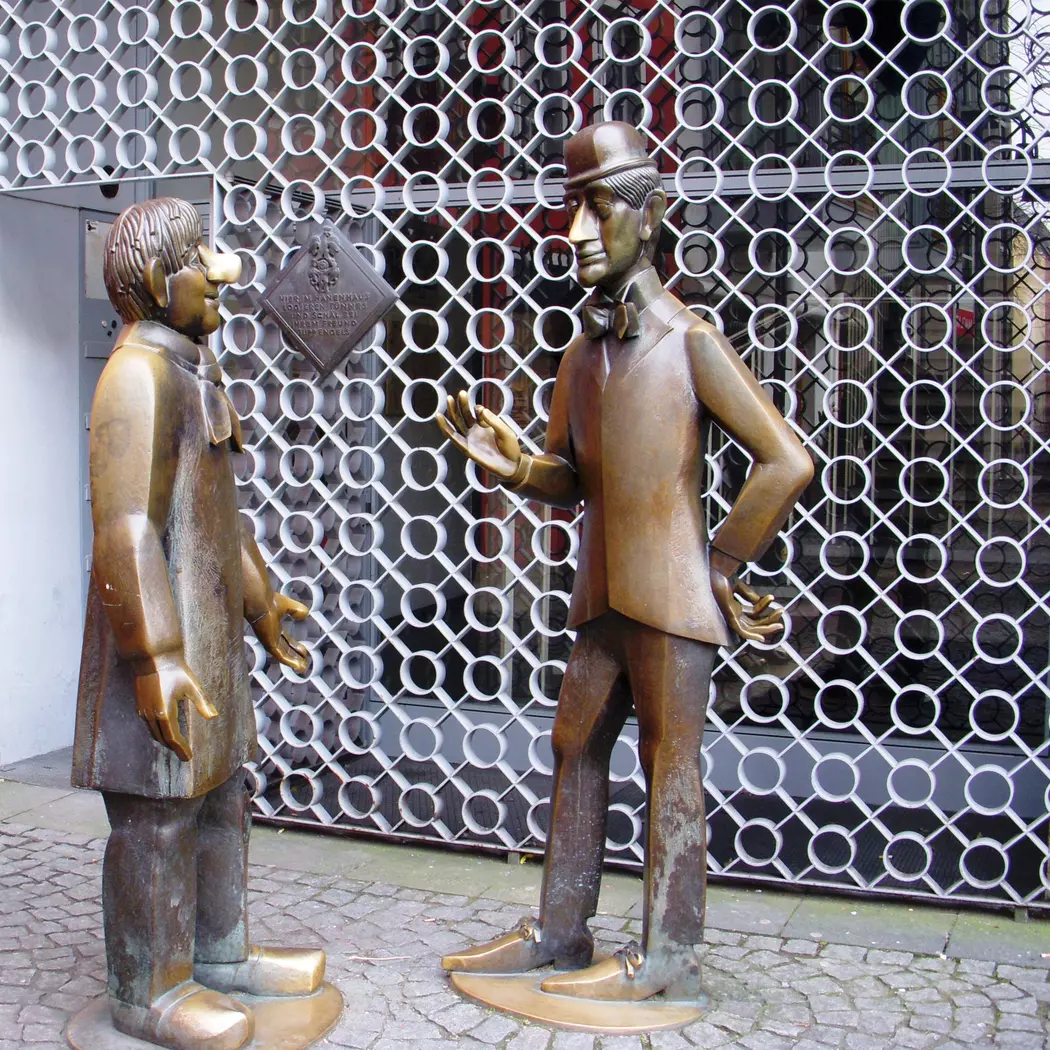 Glasbild 30 x 30 cm Köln - Tünnes und Schäl