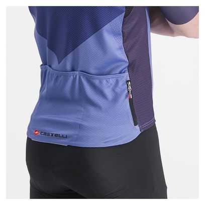 Maillot Manches Courtes Castelli Endurance Pro 2 Bleu Foncé/Violet
