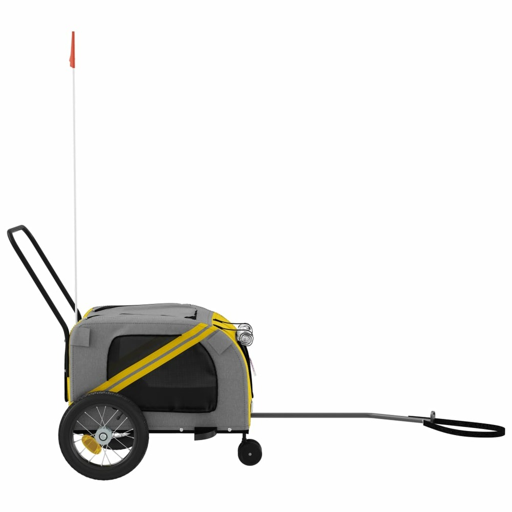 Remorque de vélo pour animaux de compagnie jaune et noir