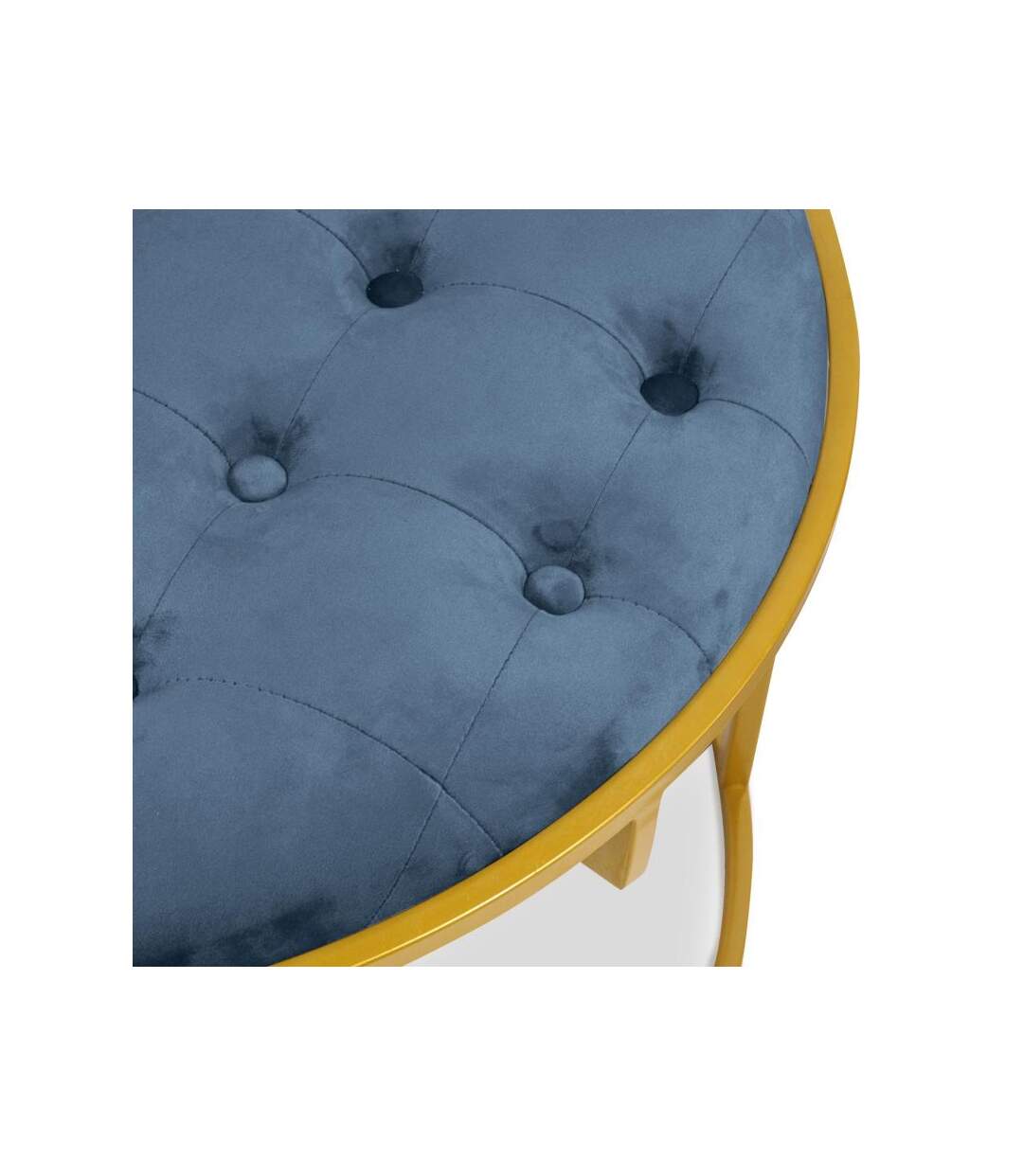 Paris Prix - Lot De 2 Poufs Design En Velours valona 75cm Bleu