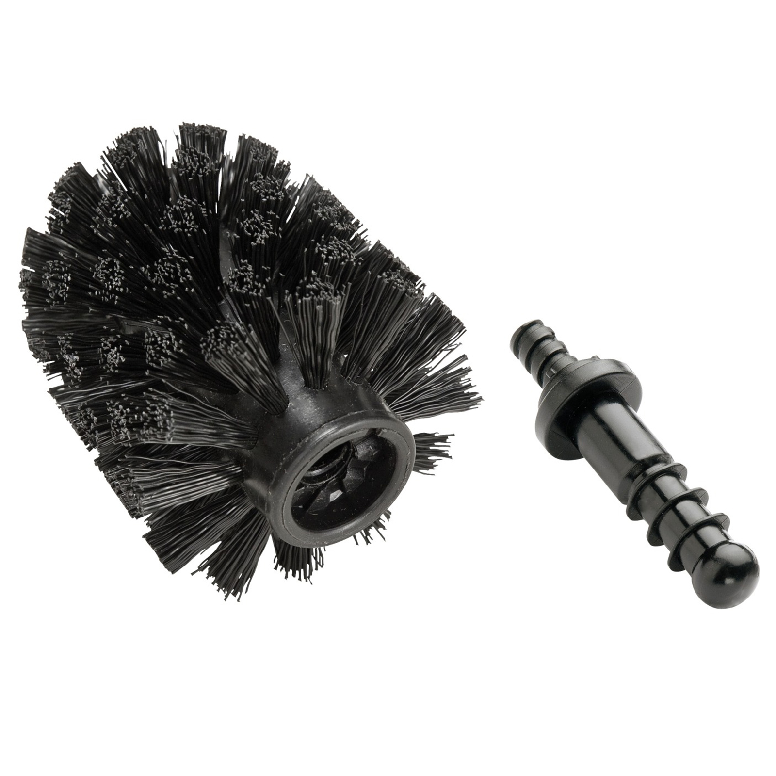 WENKO 4er-Set WC-Ersatzbürsten - schwarz - mit Adapter - 7,5 cm
