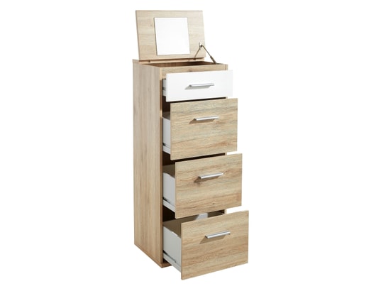 PEGANE - Chiffonnier avec miroir - l. 46 x h. 121 x p. 40 cm