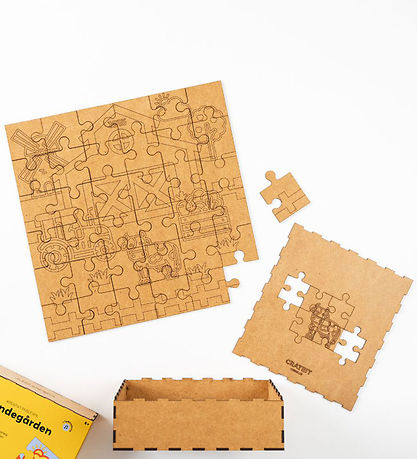 Crateit Puzzlespiel - Holz - Bauernhaus - 36 Teile - Klanggeschi