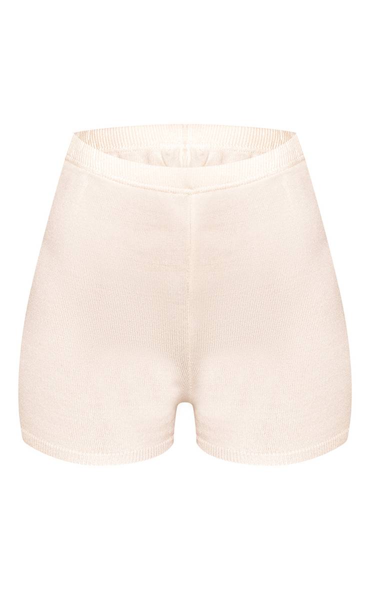 Crème Short En Maille Tall