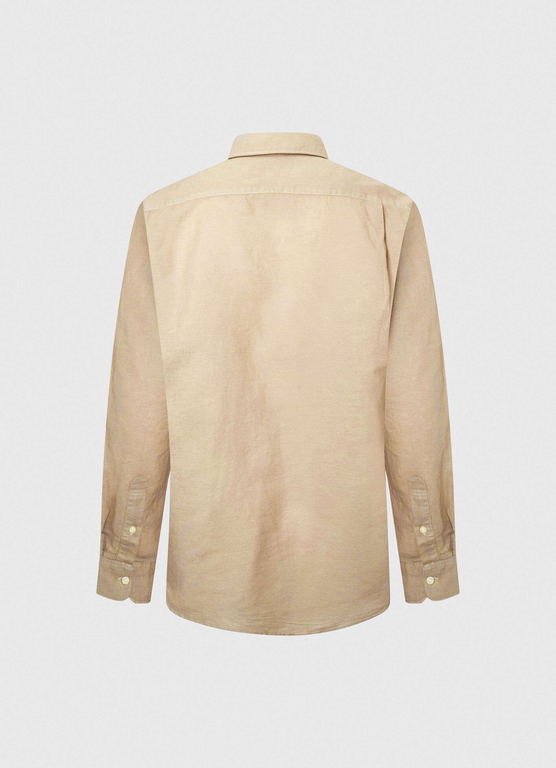 Camisa de linho de manga comprida Parker - bege camelo