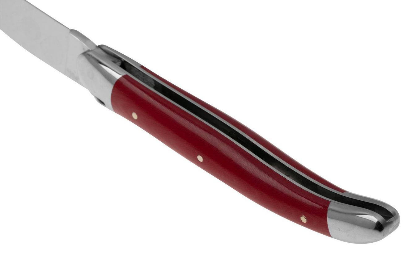 Forge de Laguiole 1211INTCROUB 11cm, rood micarta, laguiolemes