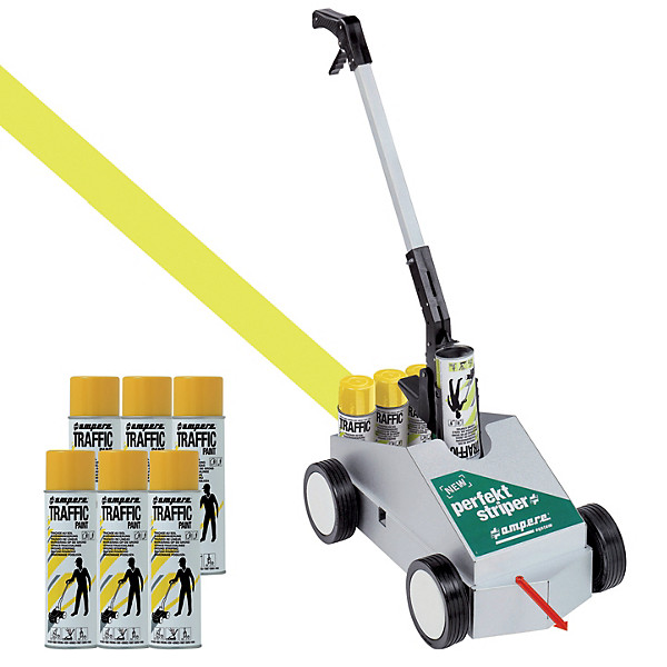 Applicateur marquage Ampere Perfekt Striper + 6 aérosols peinture Traffic jaune