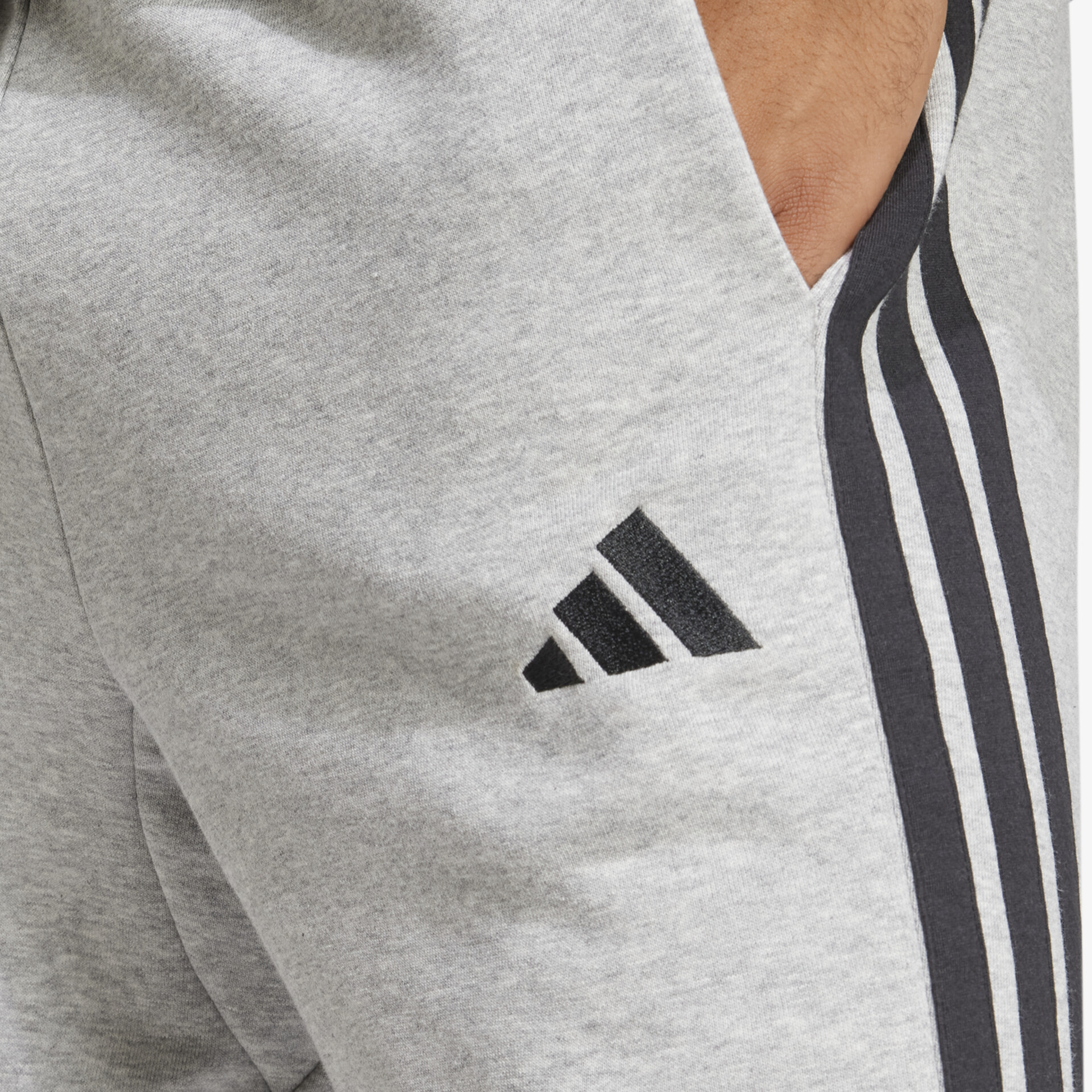 adidas Essentials 3 Streifen French Terry Herren Hosen grau