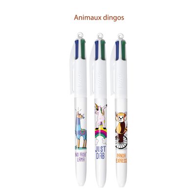 BIC 4 Couleurs - 12 Stylos à bille 4 couleurs - 1 mm - décors tournants