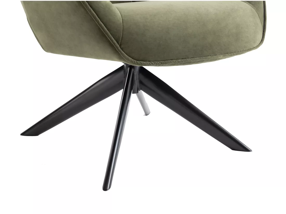 Fauteuil pivotant en tissu kaki CANATO