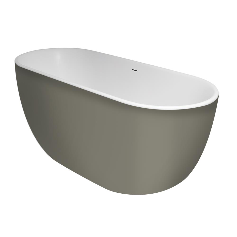 Xenz Humberto vrijstaand bad solid surface 170x70x65cm grijs/wit