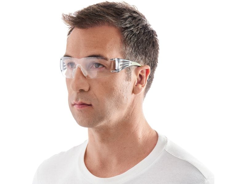 3M Schutzbrille SecureFit 420 mit  2.0 Dioptrie, Transparen Bügelbrille mit Lesebrille SF420 und  2.0 Dioptrie