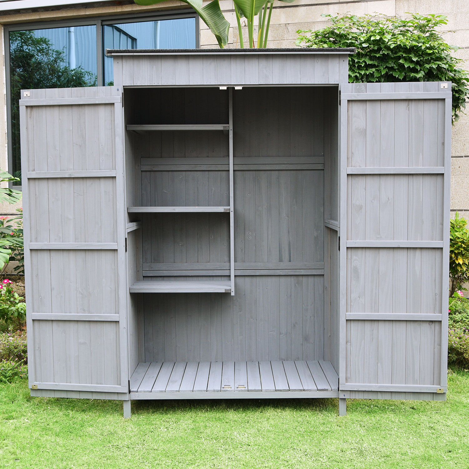 Holz-Geräteschrank