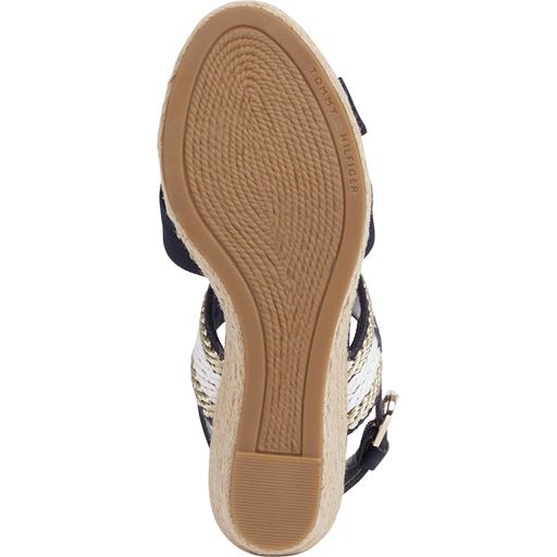 Tommy Hilfiger Webbing Strap Mid Wedge Sandaler, Space Blue, 38