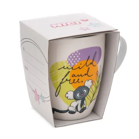 NICI Tasse Luchs & Lemur 310ml 8x10cm mit Banderole