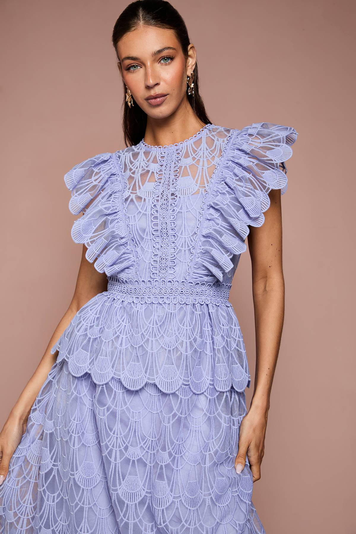 Coast Robe Midi À Volants En Organza Festonné