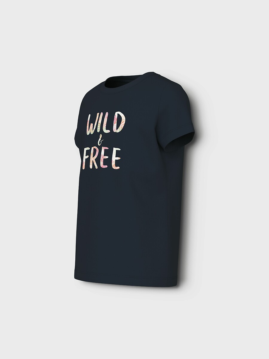 DÊ UM NOME A ISTO<br>Camiseta de manga curta com texto estampado