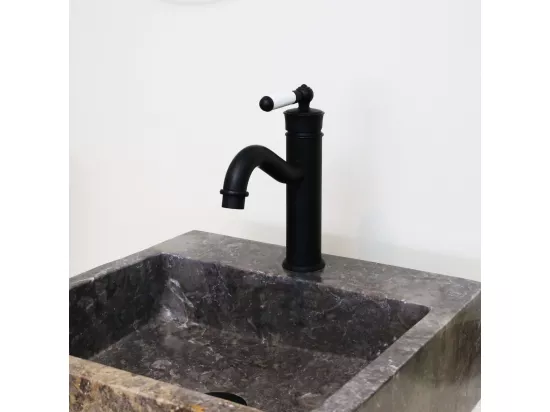 Leeds mitigeur lavabo bas noir - Essebagno