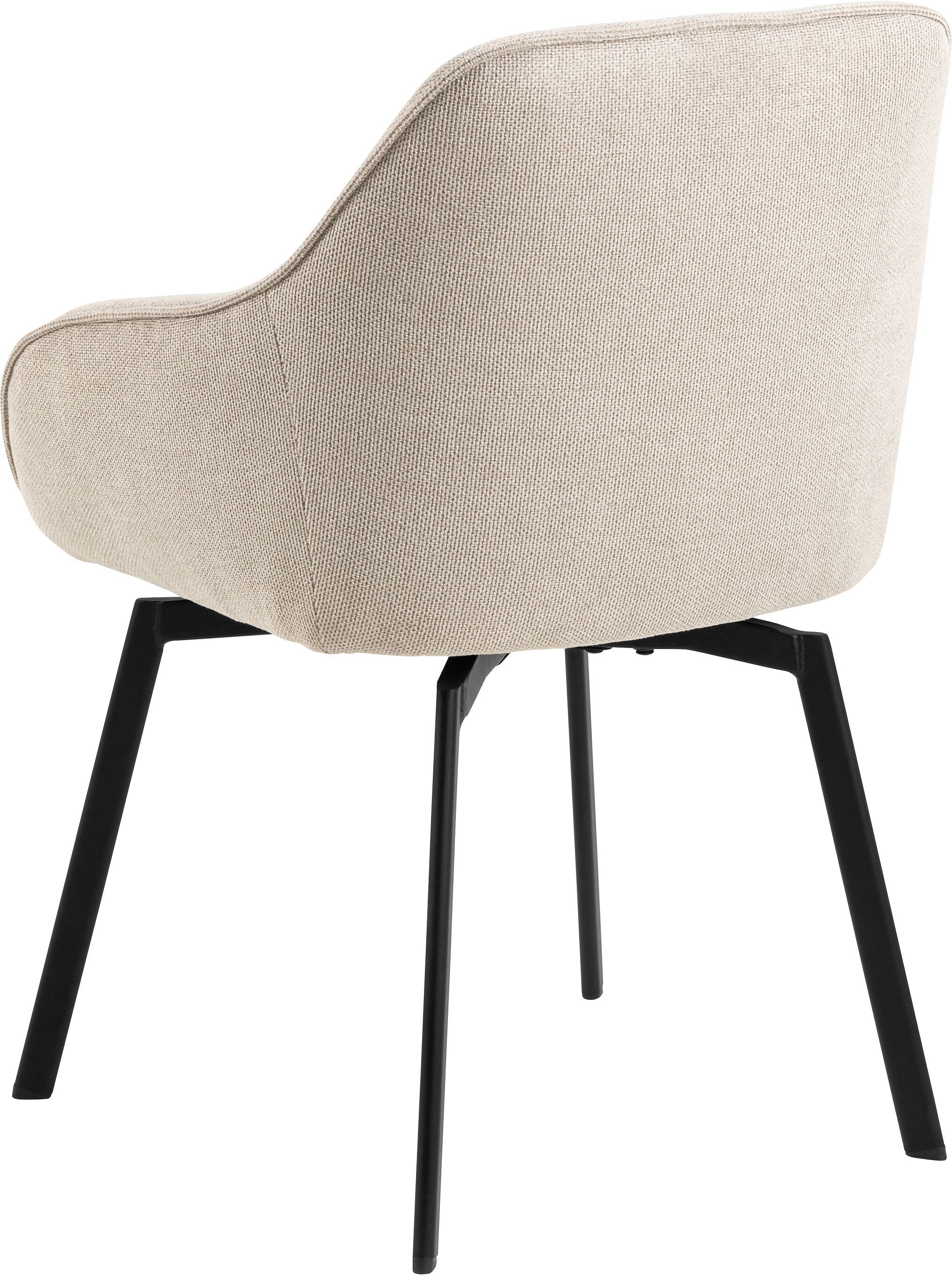 DYLAN Stuhl - Beige / B: 58.5 cm x T: 55.5 cm x H: 83.5 cm