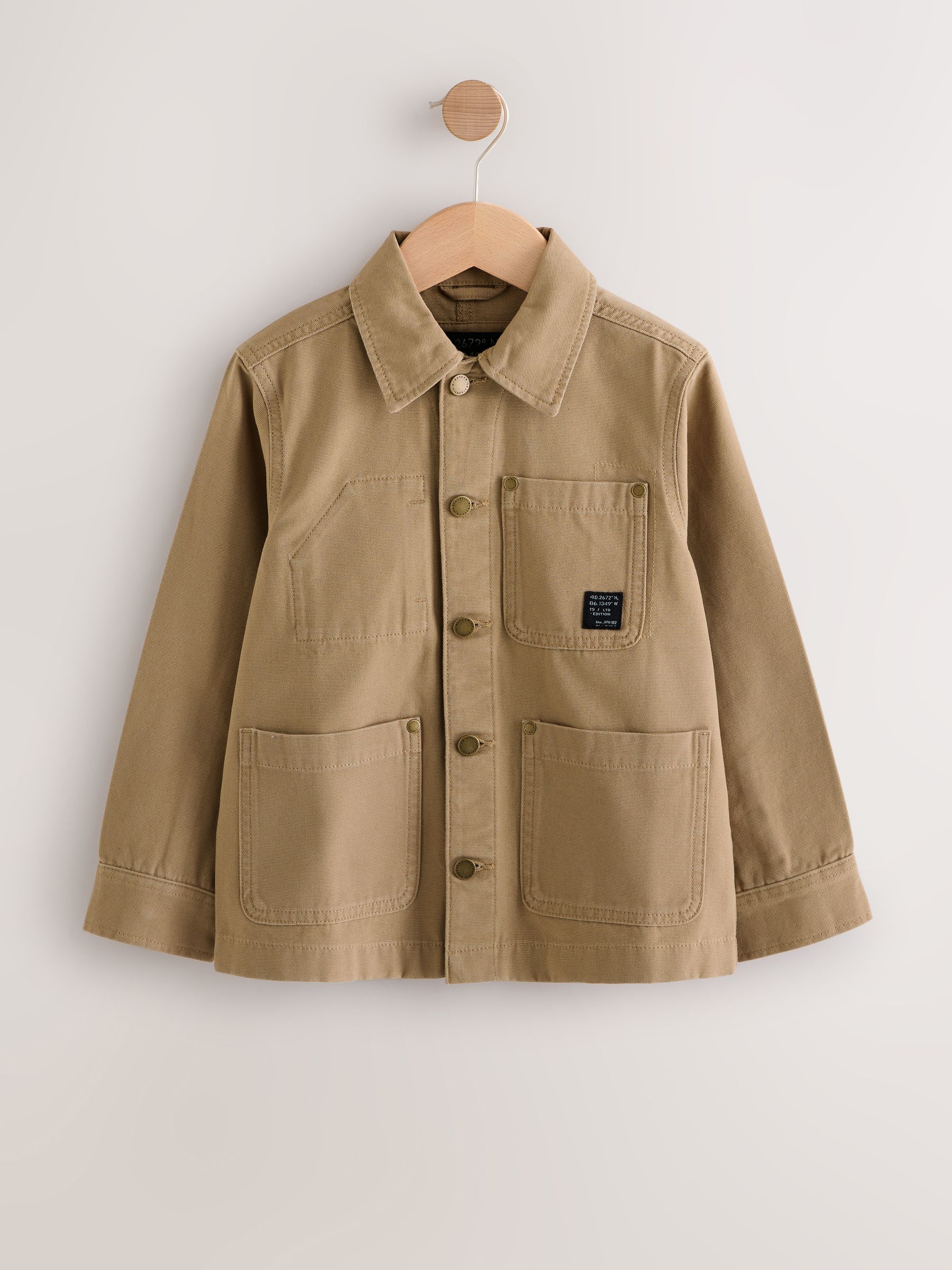 Lichtbruin - Canvas overshirt (3-16jr)