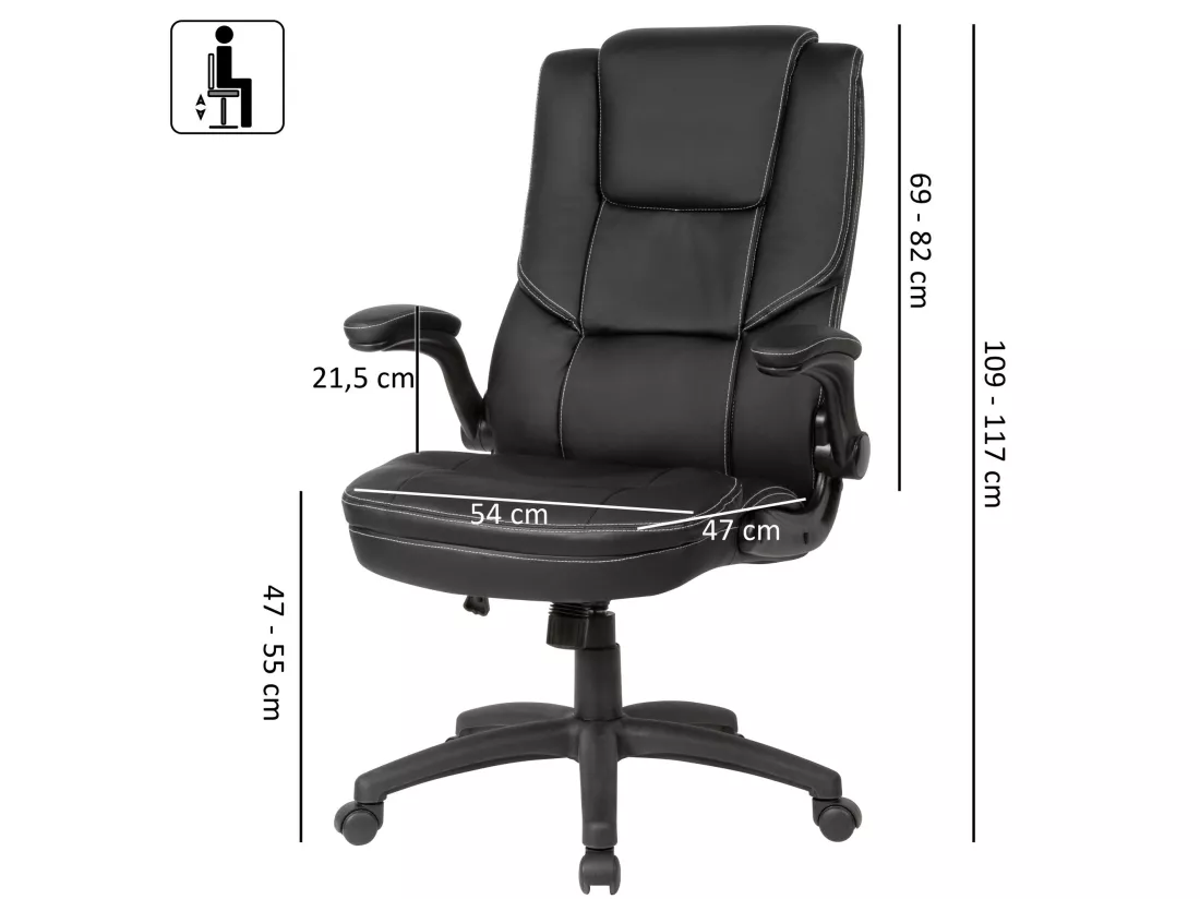 chaise de bureau cuir synthétique noir chaise de bureau pivotante fauteuil de bureau 120 kg