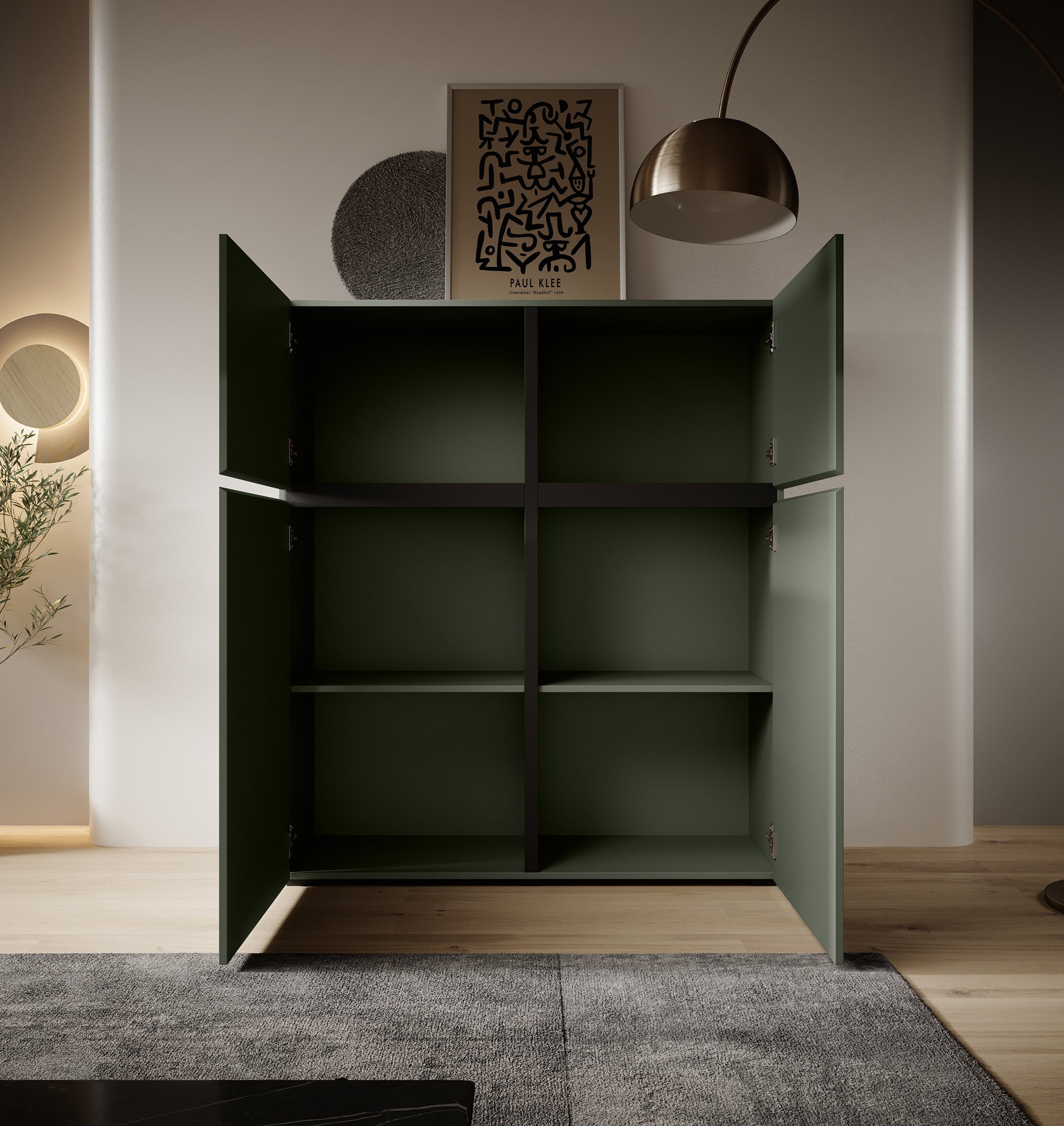 Meubella - Dressoir Cainan - Groen - 119 cm - Hoog