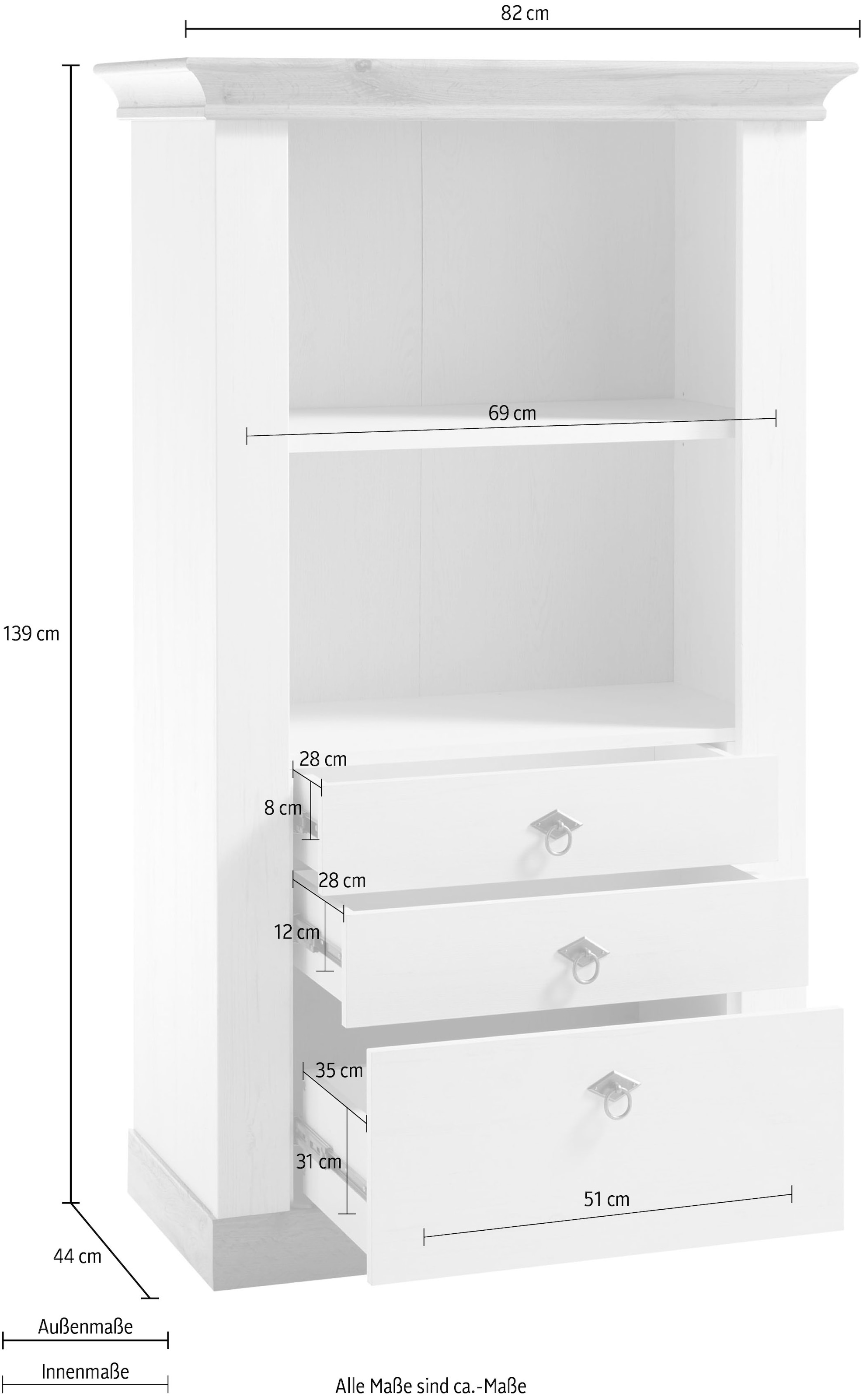 Home affaire Bartisch »CREMONA« Breite ca. 82 cm