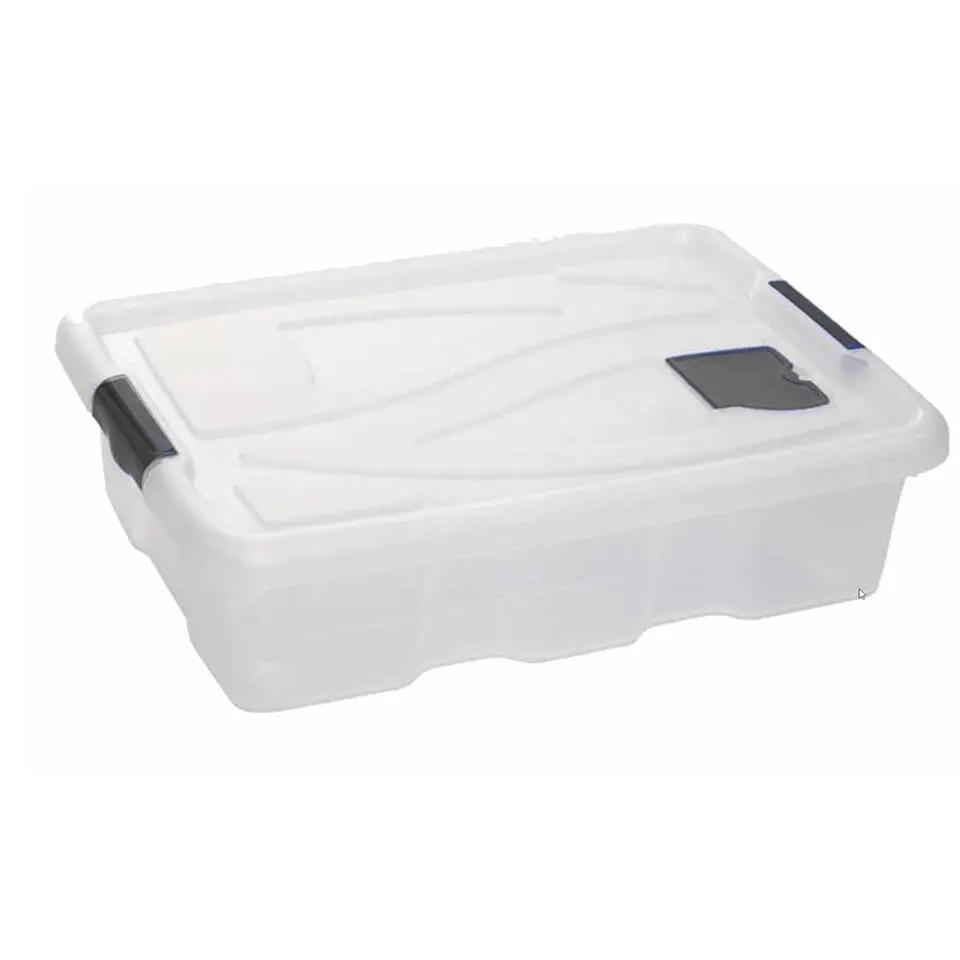 Hega Hogar opbergbox - transparant/blauw- 28 liter - 62 cm
