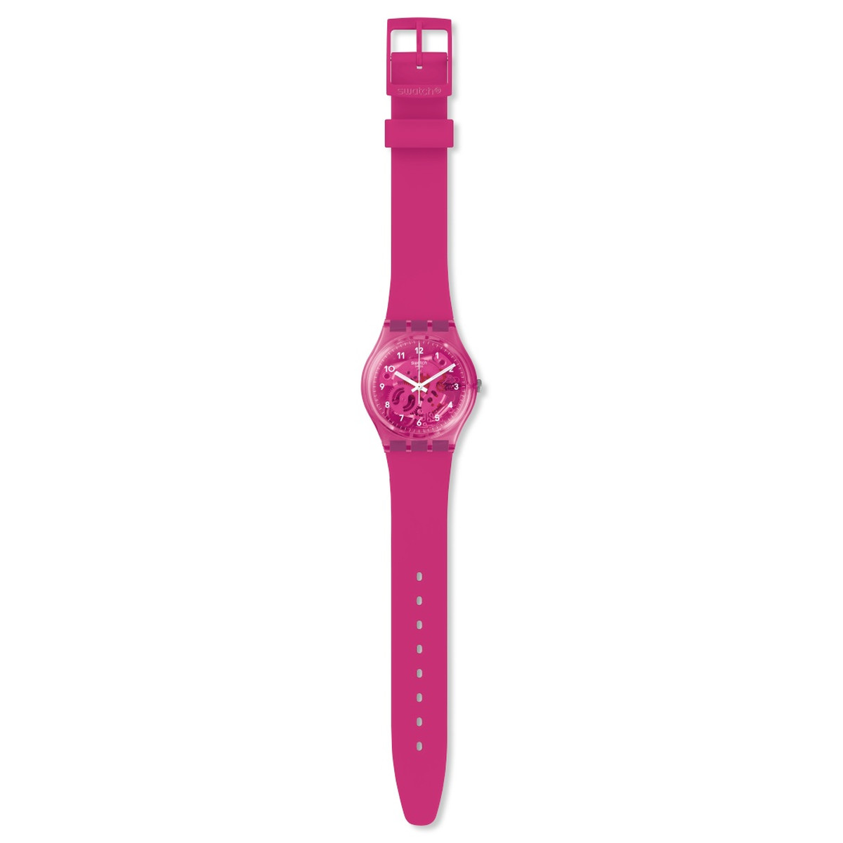 Montre Swatch mixte plastique silicone rose