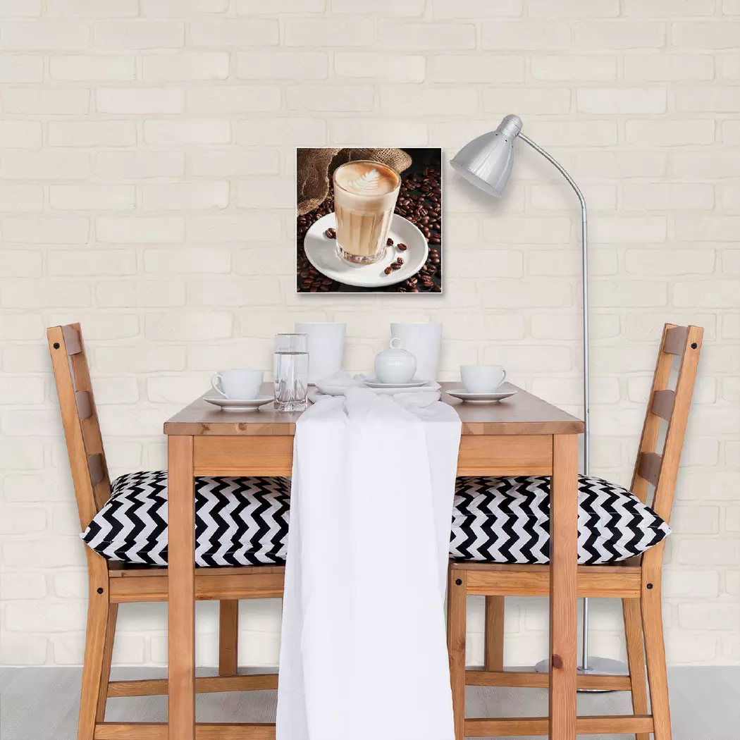 Glasbild 30 x 30 cm Milk coffee I