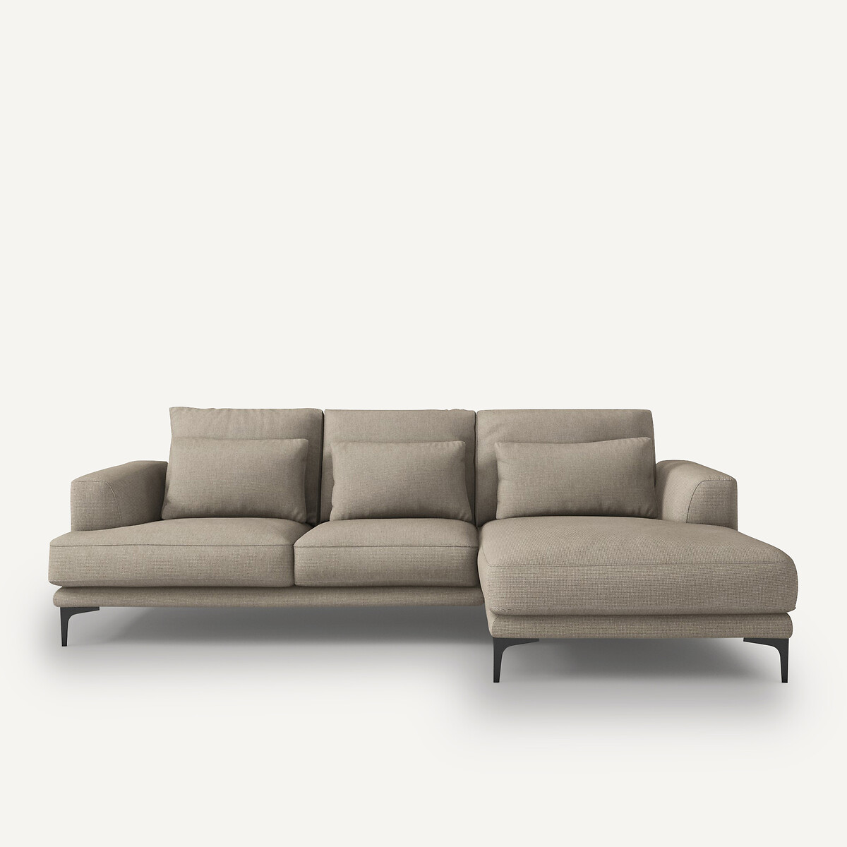 AM.PM<br>Sofá de canto em linho viscose texturizado, Marsile