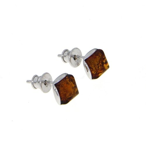 Boucles d'oreilles ambre et argent