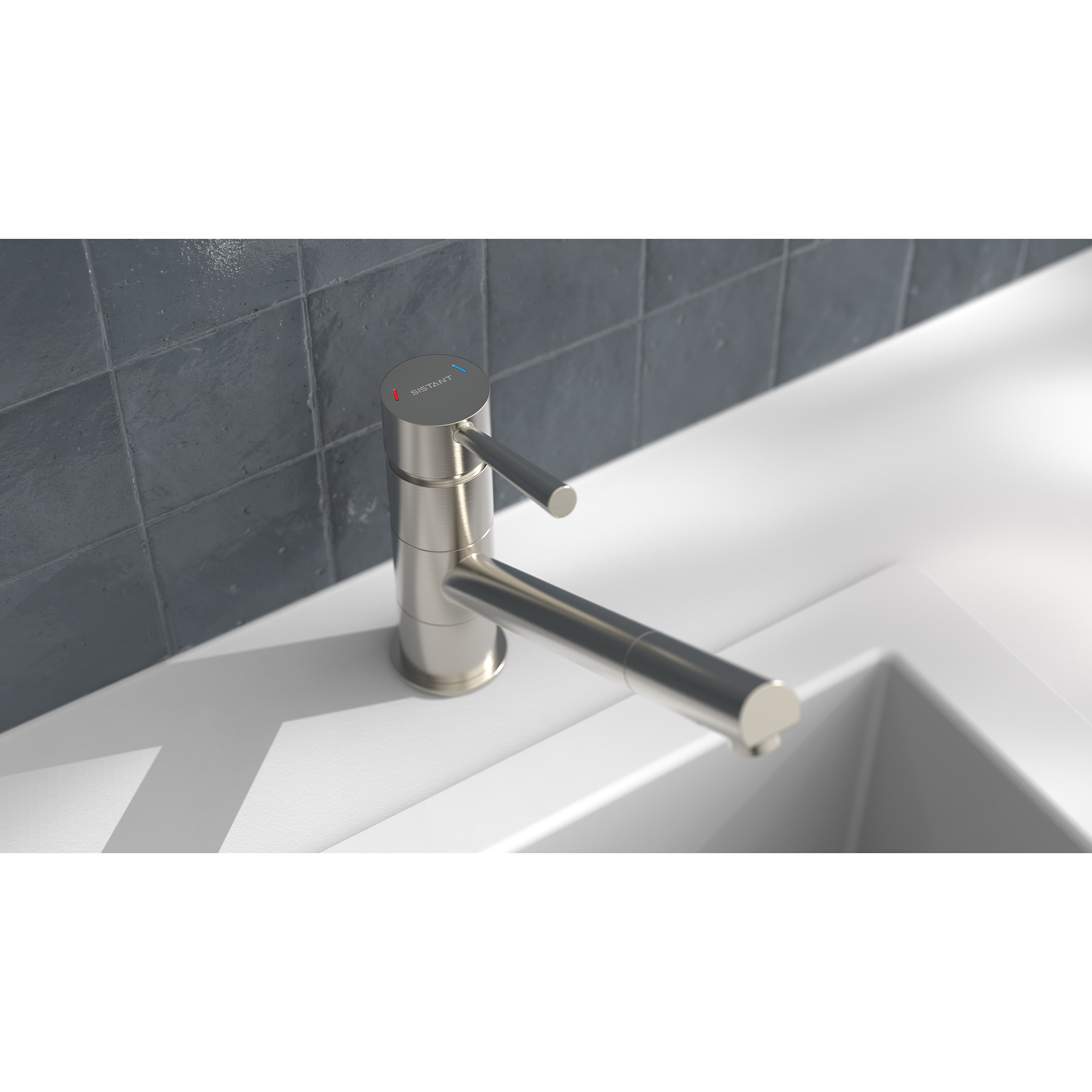 SISTANT Küchenarmatur - Edelstahloptik - Hochdruck - schwenkbar 150°
