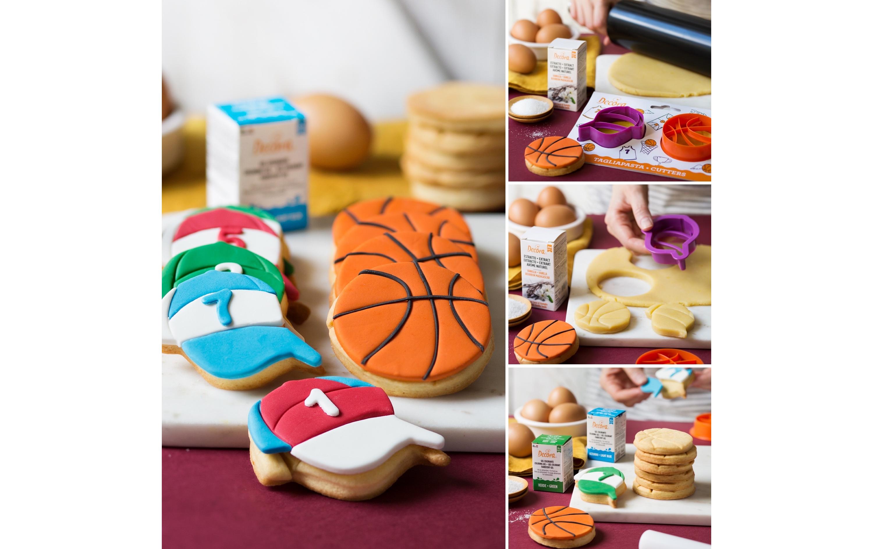 Guetzli-Ausstecher-Set 2 Stück, BasketballAusstechformen-Set mit Basketballmotiv