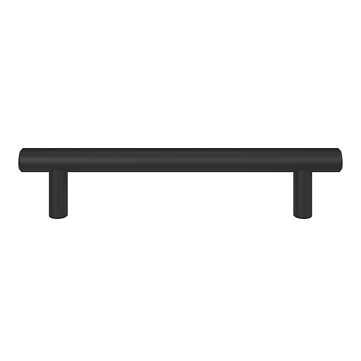 Poignée de meuble en T GoodHome Dizel acier mat noir l.168mm x l.12mm x H. 35mm entraxe 128mm