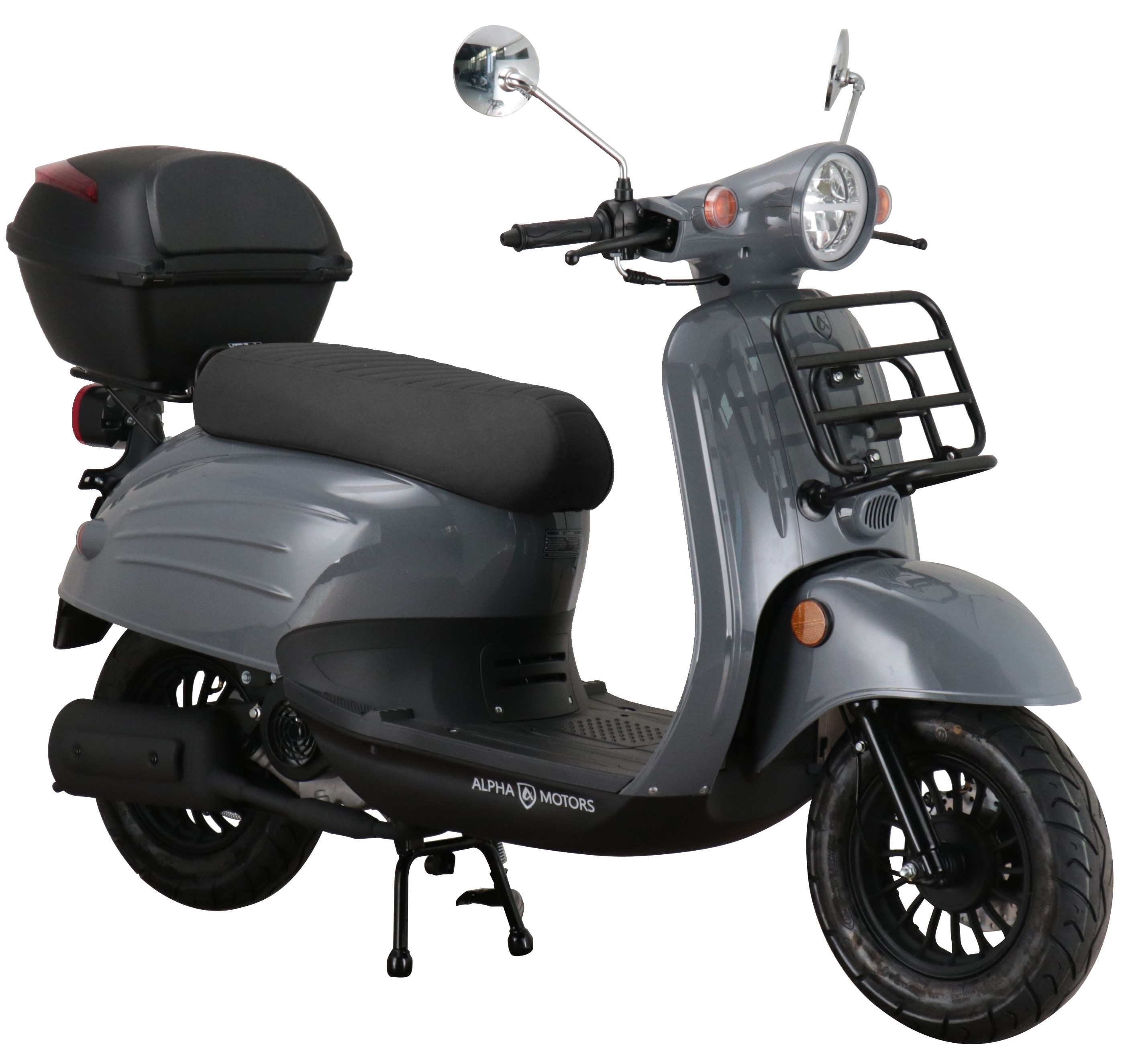 Alpha Motors Motorroller Adria 50 ccm 45 km/h EURO 5 grau inkl. Topcase