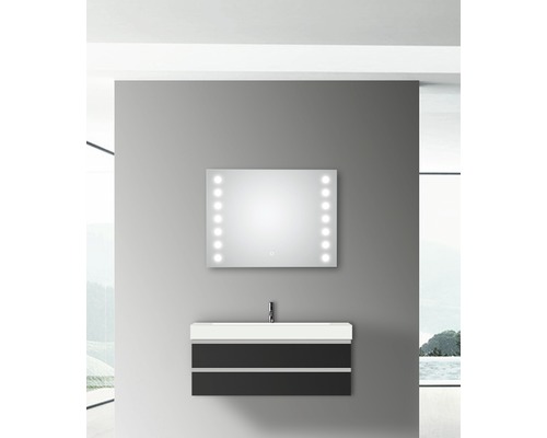 LED badkamerspiegel Zilver Hollywood 80x60 cm