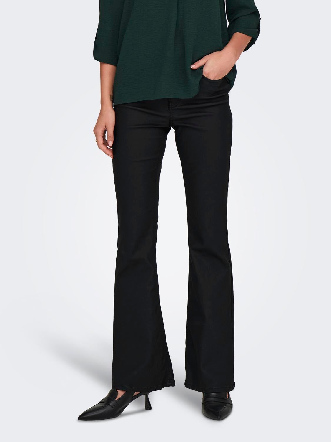 JDYSUNNY Hohe Taille Retro-Fit, ausgestellt Jeans Black Denim